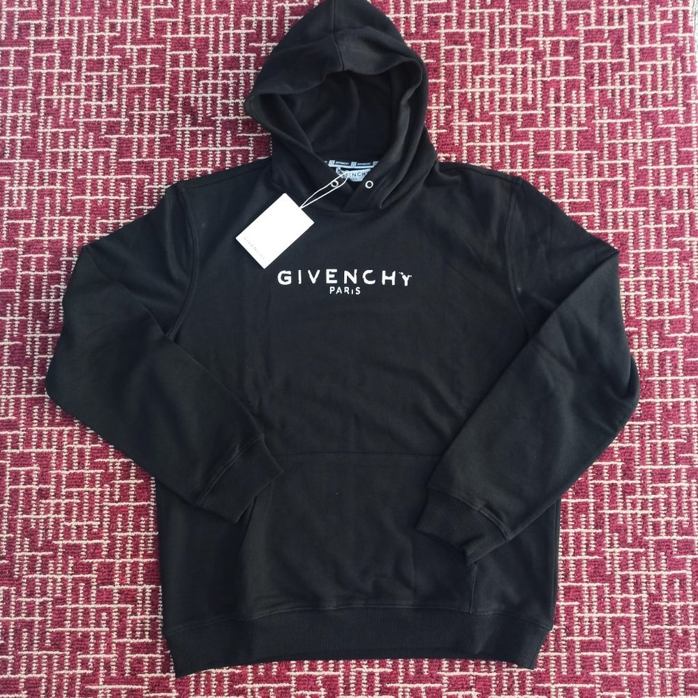NWT Givenchy Paris Logo Print Black Hoodie XL